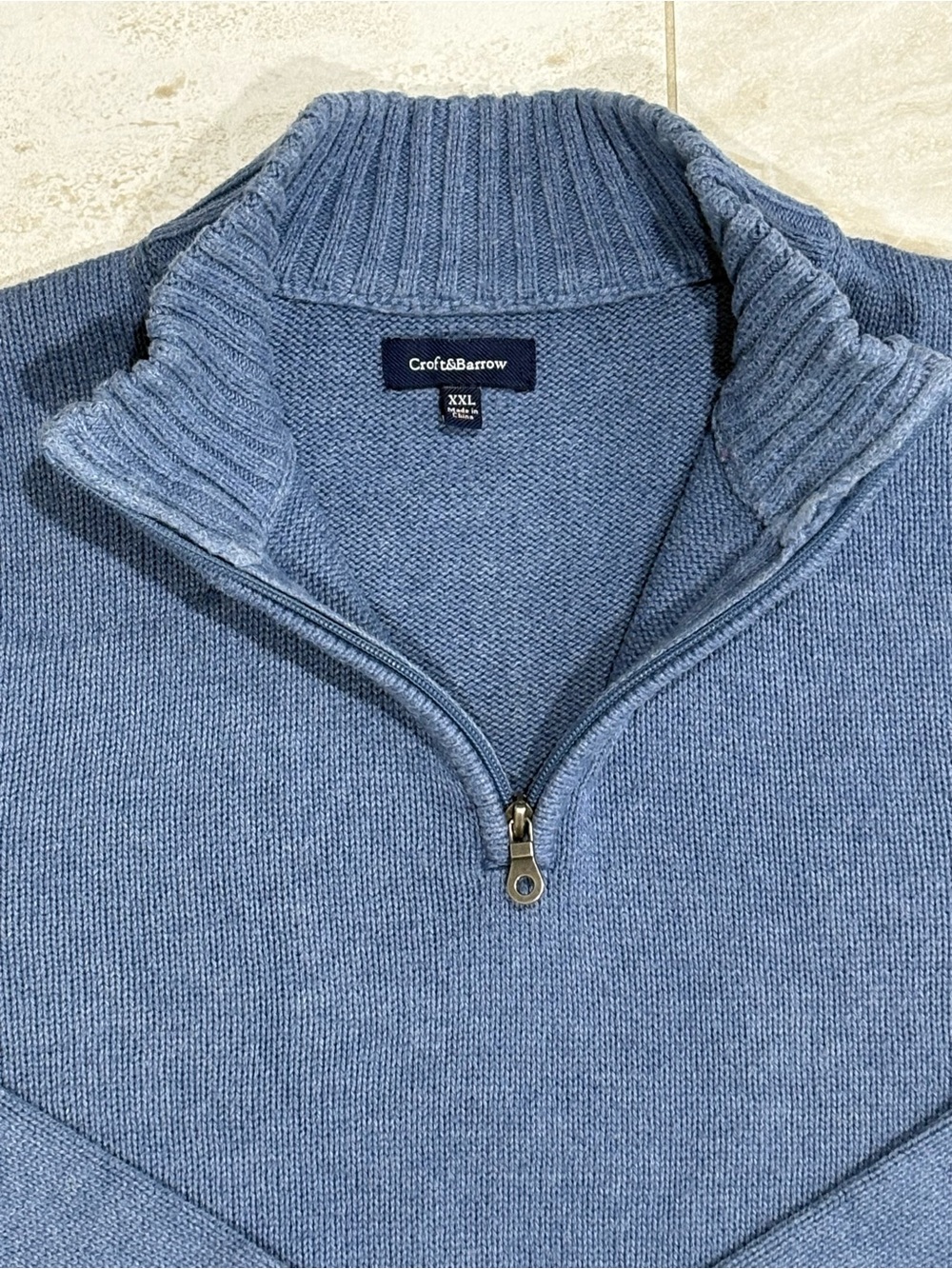 croft & barrow Men's Light Blue Half-Zip Sweater